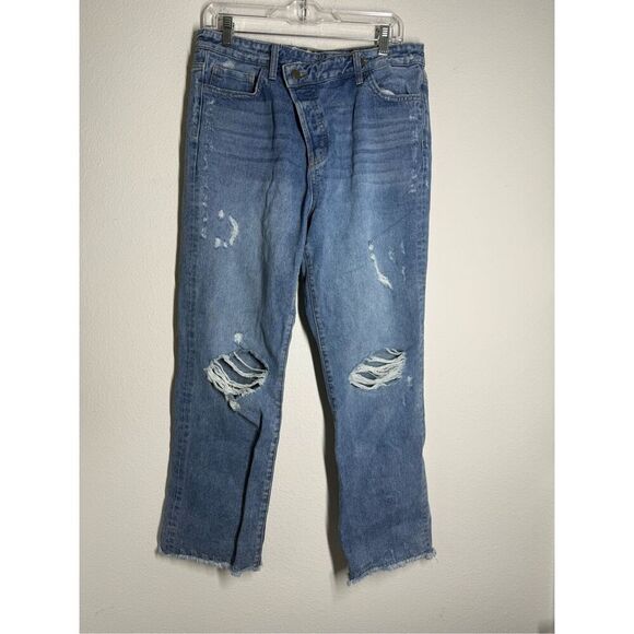 Flying Monkey Women's Criss Cross Boyfriend Distress Jeans Sz 29 See Notes - Picture 1 of 16